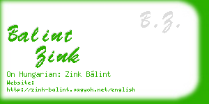 balint zink business card
